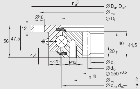 INA-VLI 內(nèi)齒外法蘭型四點(diǎn)接觸球轉(zhuǎn)盤軸承