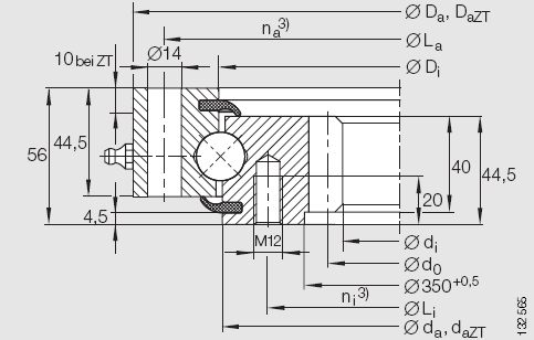 INA-VSI 內(nèi)齒型四點(diǎn)接觸球轉(zhuǎn)盤軸承