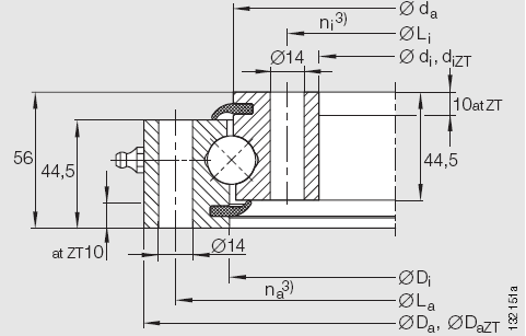 INA-VSU20 無齒型四點(diǎn)接觸球轉(zhuǎn)盤軸承