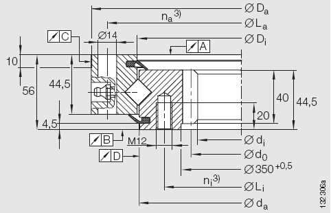 INA-XSI14 內(nèi)齒型交叉滾子轉(zhuǎn)盤軸承