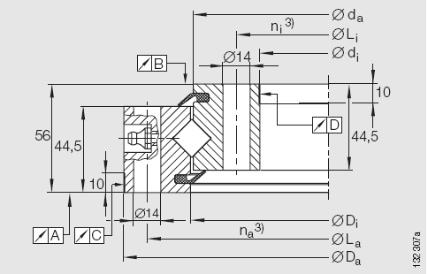 INA-XSU 無齒型交叉滾子轉(zhuǎn)盤軸承