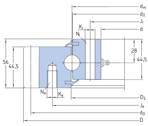 SKF-RKS.061 外齒型四點接觸球轉(zhuǎn)盤軸承