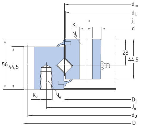 SKF-RKS.161 外齒型交叉滾子轉(zhuǎn)盤軸承