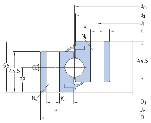 SKF-RKS.060 無(wú)齒型四點(diǎn)接觸球轉(zhuǎn)盤軸承