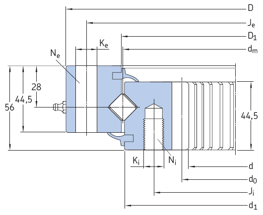 SKF-RKS.162內(nèi)齒型交叉滾子轉(zhuǎn)盤軸承